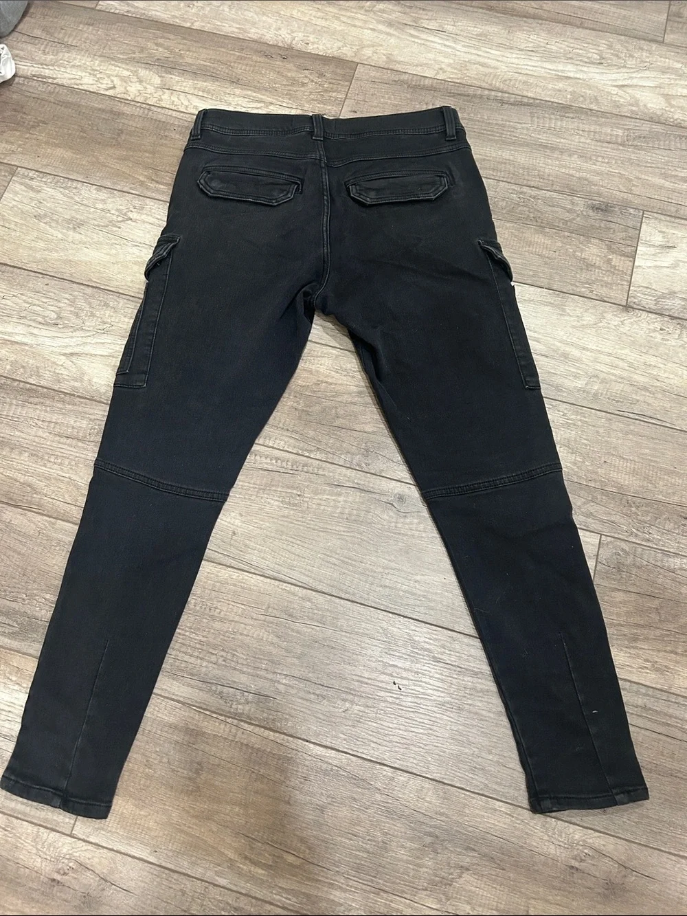 Zara Black Men's Cargo Skinny Pants with Utility Straps